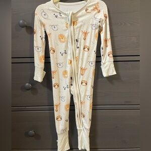 Little One Shop Bamboo Zipper Animal Pajamas 6-12M